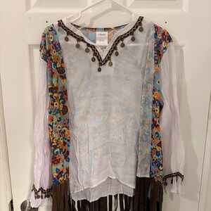 Rubie's Multicolor Bohemian Blouse with Fringe